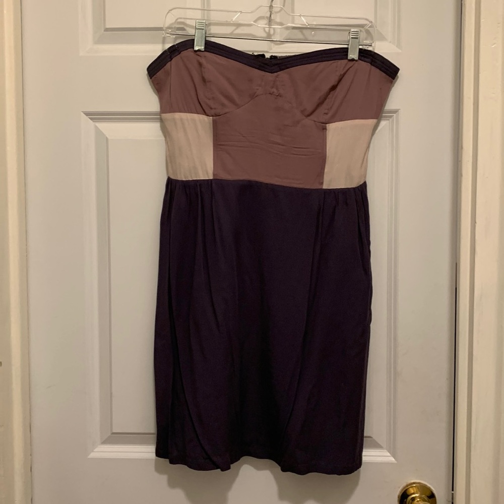 Strapless Purple multi-toned mini dress